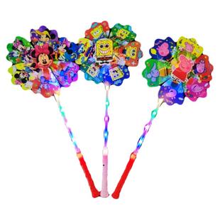 网红炫彩卡通动画发光风车儿童玩具节日礼物景区夜市摆地摊小商品