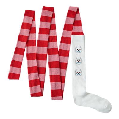 cheapartlabel条纹超长粉红袜子