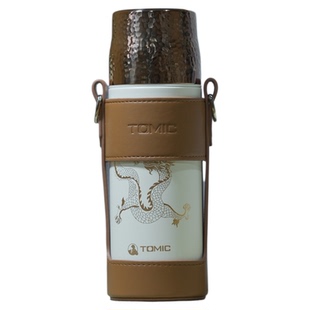 特美刻龙杯保温焖茶杯陶瓷内胆带背带纯钛茶隔祥龙公司团建420ml