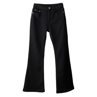 【Highline系列】逆天长腿小神裤ZH弹力黑牛加绒微喇叭牛仔裤女冬