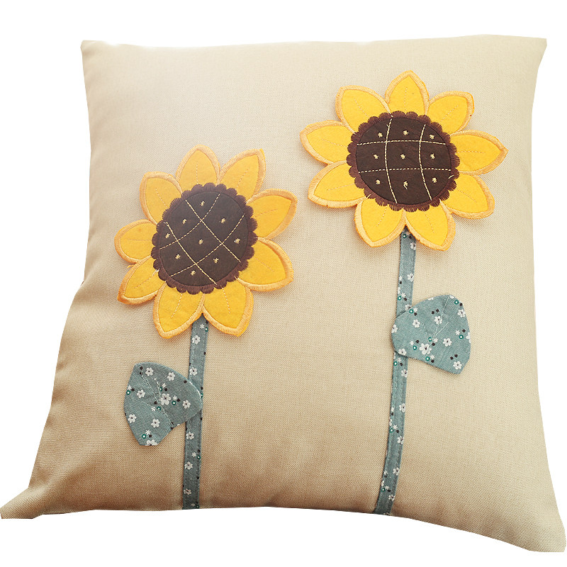 鸢尾乡旅美式乡村风格钩针枕靠垫沙发枕车用靠垫办公室腰枕飘窗
