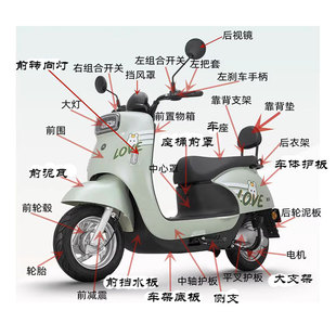 爱玛电动车配件爱盒彩壳内箱PP件全车塑件颜色齐全可定制定货