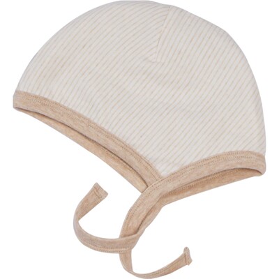 亲豆纯棉新生儿系带居家圆顶胎帽