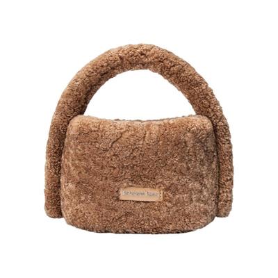 RoselessRose羊羔皮毛一体手提包斜挎包小号女手机包毛绒小众礼物