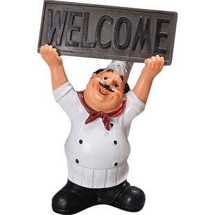 乡村田园现代创意厨师摆件西餐厅厨房咖啡馆家居软装饰品实用摆设