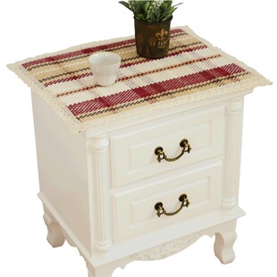 棉麻编织床头柜盖布防尘布简约现代小盖巾卧室床头柜桌布遮盖灰尘