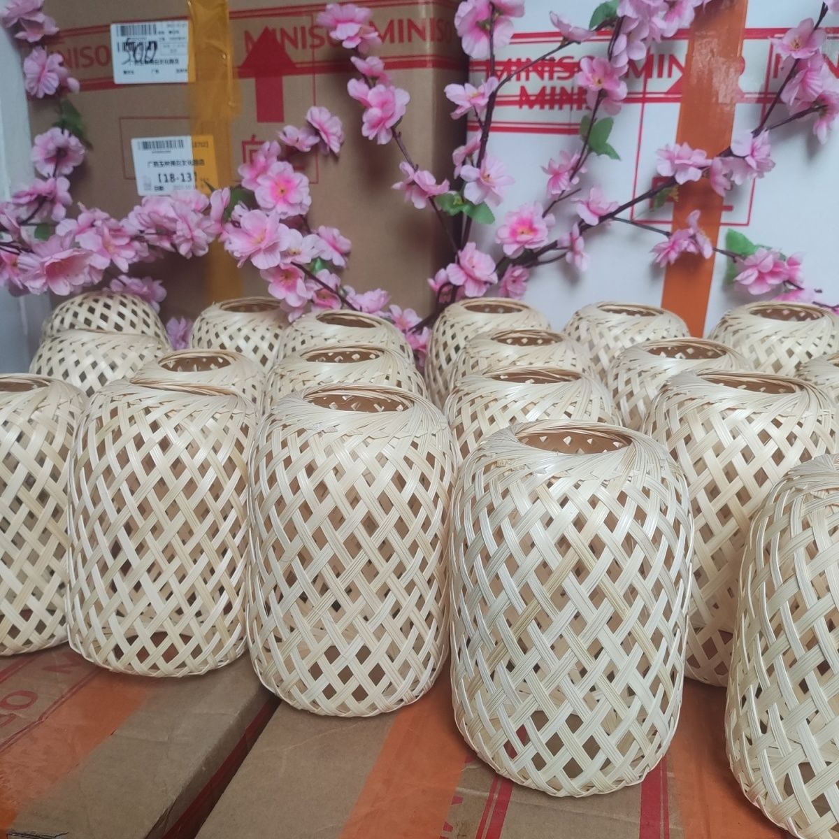 竹编手提古风田园拍摄道具装饰家用手工手编diy镂空竹子编织灯笼