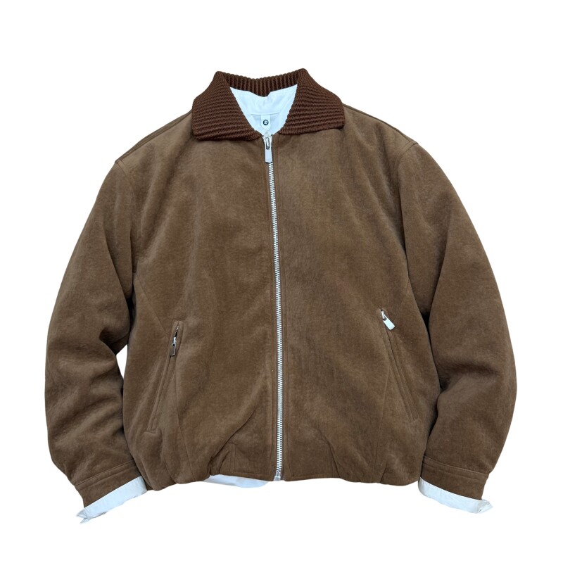 美式老钱风翻领拼接保暖羽绒服男