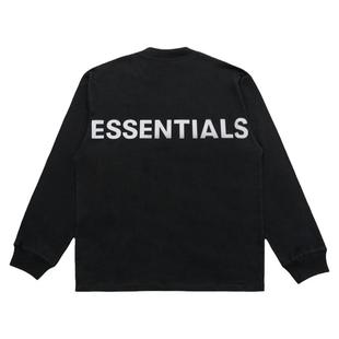 FOG FEAR OF GOD复线ESSENTIALS反光字母圆领长袖T恤潮牌打底衫男