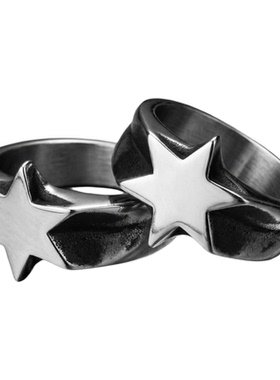 纯银星星开口对戒可定制时尚