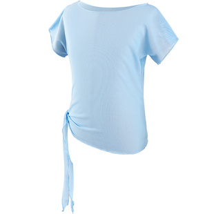 舞蹈服网纱上衣女童夏季短袖芭蕾舞形体练功服罩衫儿童古典舞纱衣