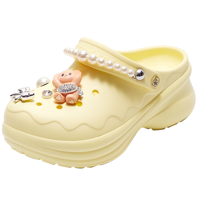 TATA他她明星同款女鞋黄油小熊联名沙滩鞋夏季百搭洞洞鞋9RR02BH5