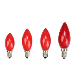 220伏LED红色小灯泡官老爷神供佛神明莲花灯泡烛台蜡烛E12E14