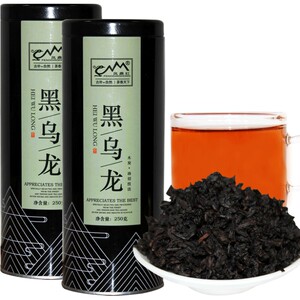 买一送黑乌龙茶木炭罐装茶叶500g
