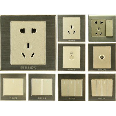 飞利浦拉丝独立五孔q8全屋开关