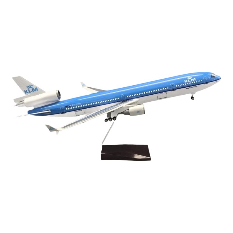 47CM 麦道MD11飞机模型美国航空荷兰客机仿真航模带轮礼品摆件