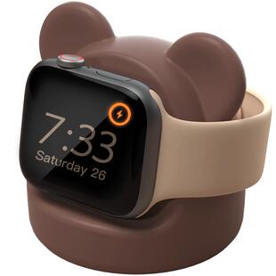 可爱熊手表充电器底座适用apple iwatch10/9/8/7/6/5/4/3/2/se手表无线充电架创意充电底座