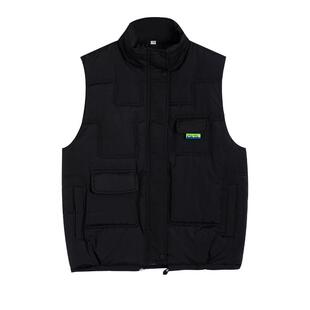 胖女童工装款羽绒棉服马甲加肥加大秋冬新款大童装加厚保暖外套