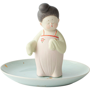 陶瓷古典仕女线香炉香插香座家用室内檀香香托创意茶道香薰炉摆件