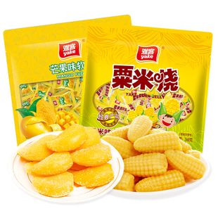 雅客爆浆软糖500g袋装散装批发儿童零食网红爆款解馋喜糖芒果夹心