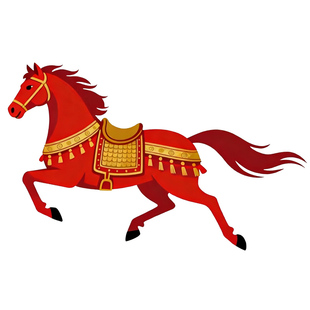 中国风马新年元旦黑板报幼儿园教室班级文化主题墙贴环创布置装饰