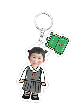 简可爱卡通亚克力透明夹层钥匙扣