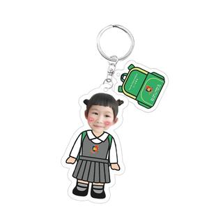 幼儿园姓名钥匙扣可爱双面照片定制亚克力挂件儿童学生书包防丢牌