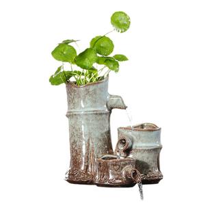 流水摆件循环水造景室内鱼缸出水口装饰摆件流水器配件陶瓷流水口