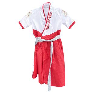 国学服装三字经演出服儿童成人男女同款男童红色中国风古装汉服