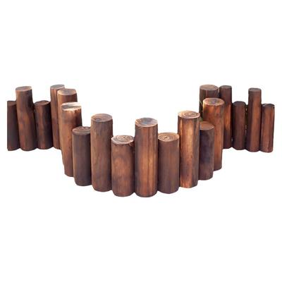 室内木桩装饰背景阳台花盆围栏