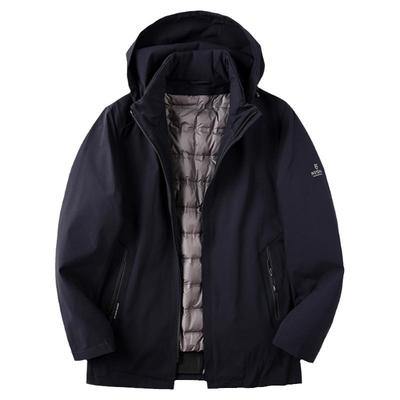 百搭黑色羽绒服可拆卸内胆