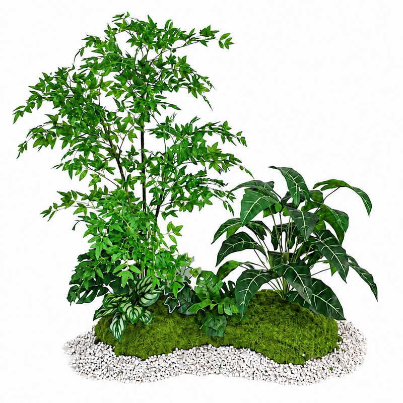 仿真绿植南天竹造景服装店橱窗造仿真植物盆景