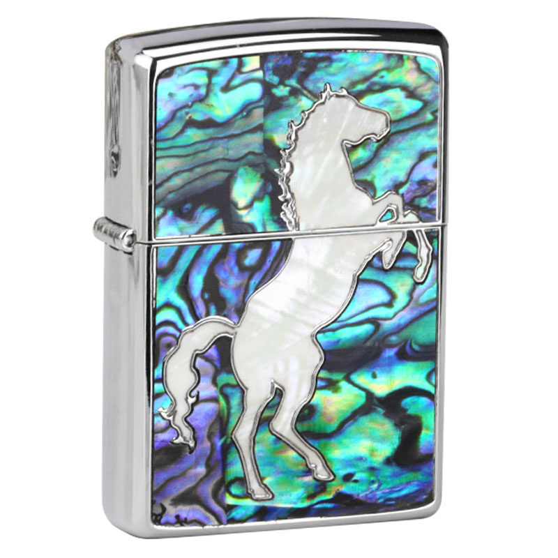 zippo煤油打火机贝壳送礼