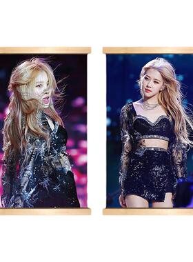 韩国女团blackpink专辑朴彩英同款ROSE周边高清大海报木挂画定制