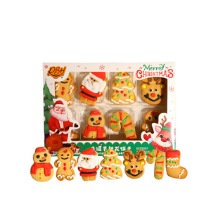 圣诞节饼干糖霜裱花饼干限定姜饼人曲奇饼干成品蛋糕圣诞装饰零食