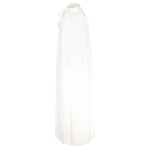 YES BY YESIR叶谦原创设计25夏新款浪漫流光纱挂绑带长款连衣裙