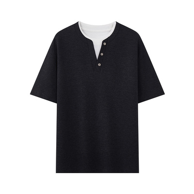 USHI悠时通勤休闲假两件短袖T恤