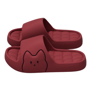 拖鞋室内家居女士2026新款EVA厚底防滑高级踩屎感大红色浴室凉拖