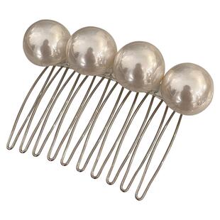 法式优雅气质百搭珍珠发梳女高级感碎发盘发器时尚洋气倒插梳头饰