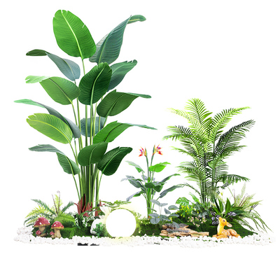 仿真植物造景景观布置室内楼梯下假花树橱窗装饰仿生绿植造景组合