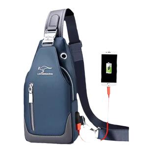 LOCOER 胸包男斜挎包韩版潮帆布单肩包 胸前包牛津布包斜跨男包