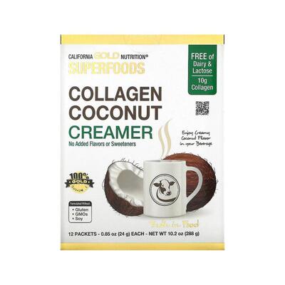 香港直发iHerb California Gold Nutrition胶原蛋白椰奶精12包24g