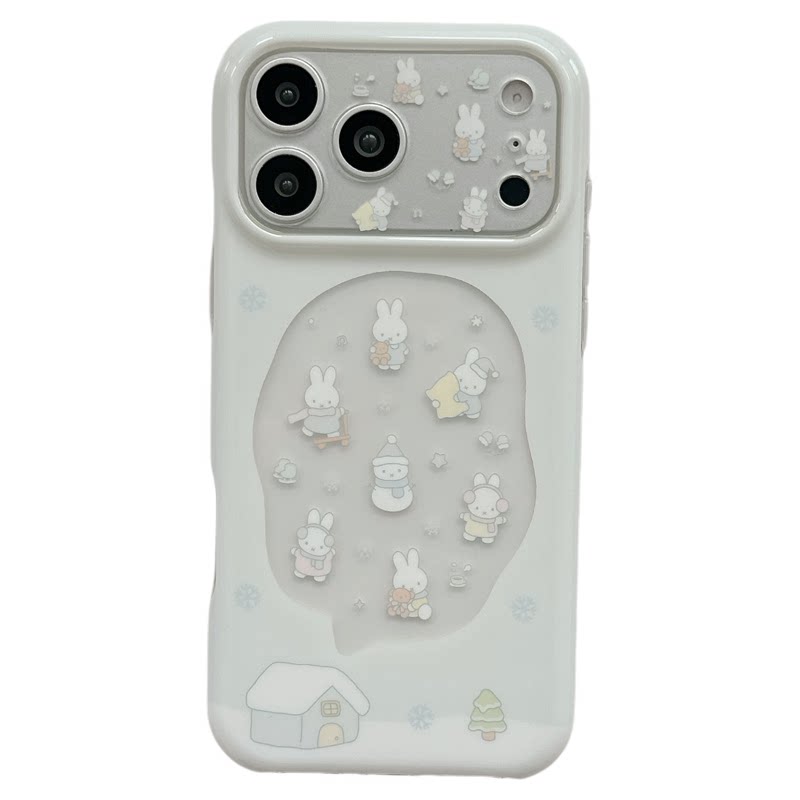 MoreRex冬日镂空可爱卡通米菲兔适用苹果18手机壳iphone17promax新款18pro超好看15全包防摔保护套14少女心16