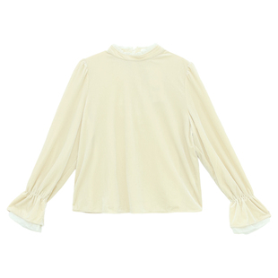 it'real瑞尔冬季新款法式文艺慵懒感长袖罩衫T恤上衣女