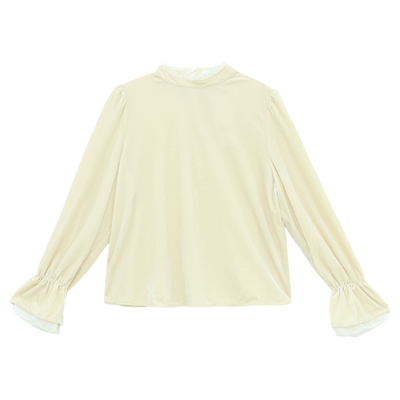 慵懒感长袖罩衫T恤上衣