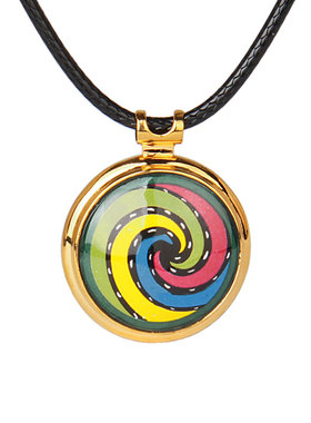 爱的漩涡小圆珐琅项链吊坠