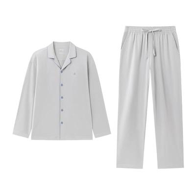全棉时代男女士针织抗菌家居服套装纯棉情侣睡衣外穿