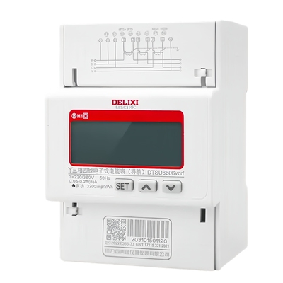 德力西三相四线电表液晶导轨380V