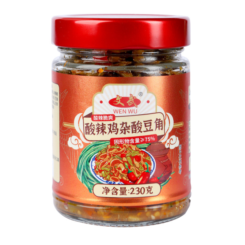 文武下饭菜瓶装即食酸辣鸡杂