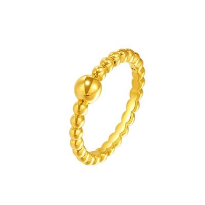 老庙圆满几何设计金珠戒指